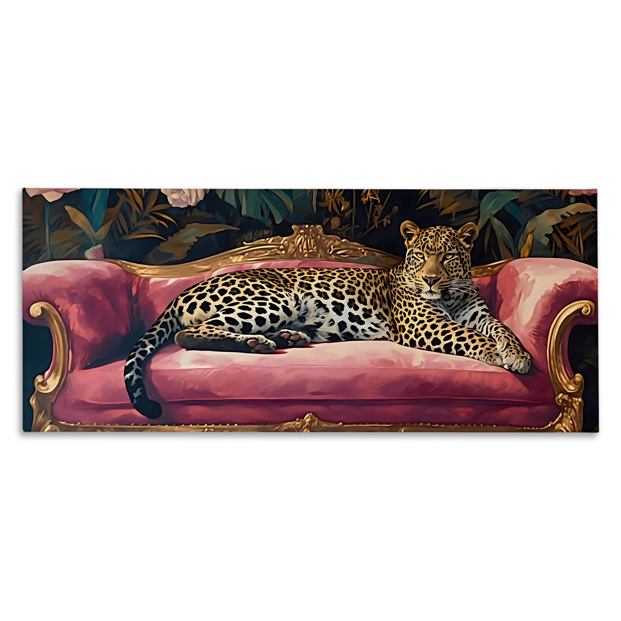 Stupell Industries Regal Relaxation Leopard on Pink Canvas Wall Art, design by Creative Studio