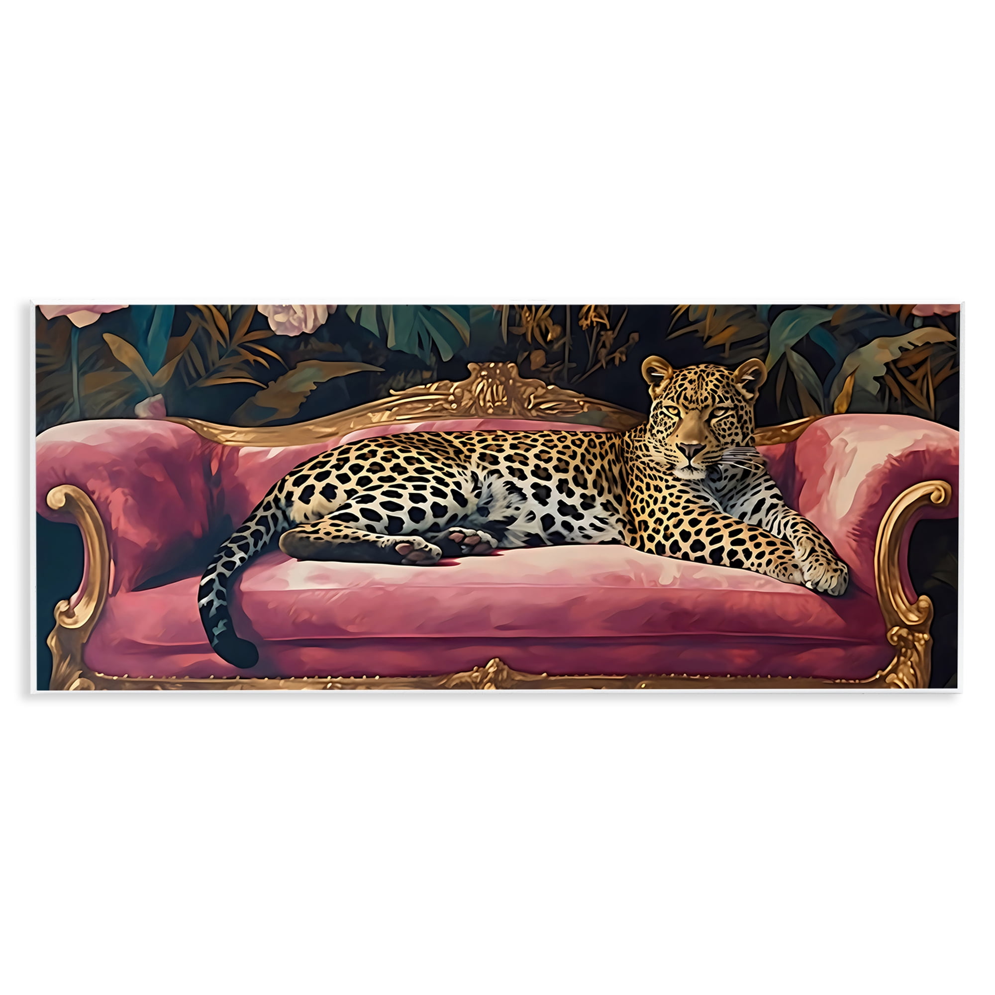 Stupell Industries Regal Relaxation Leopard on Pink Wall Plaque Art, design by Creative Studio