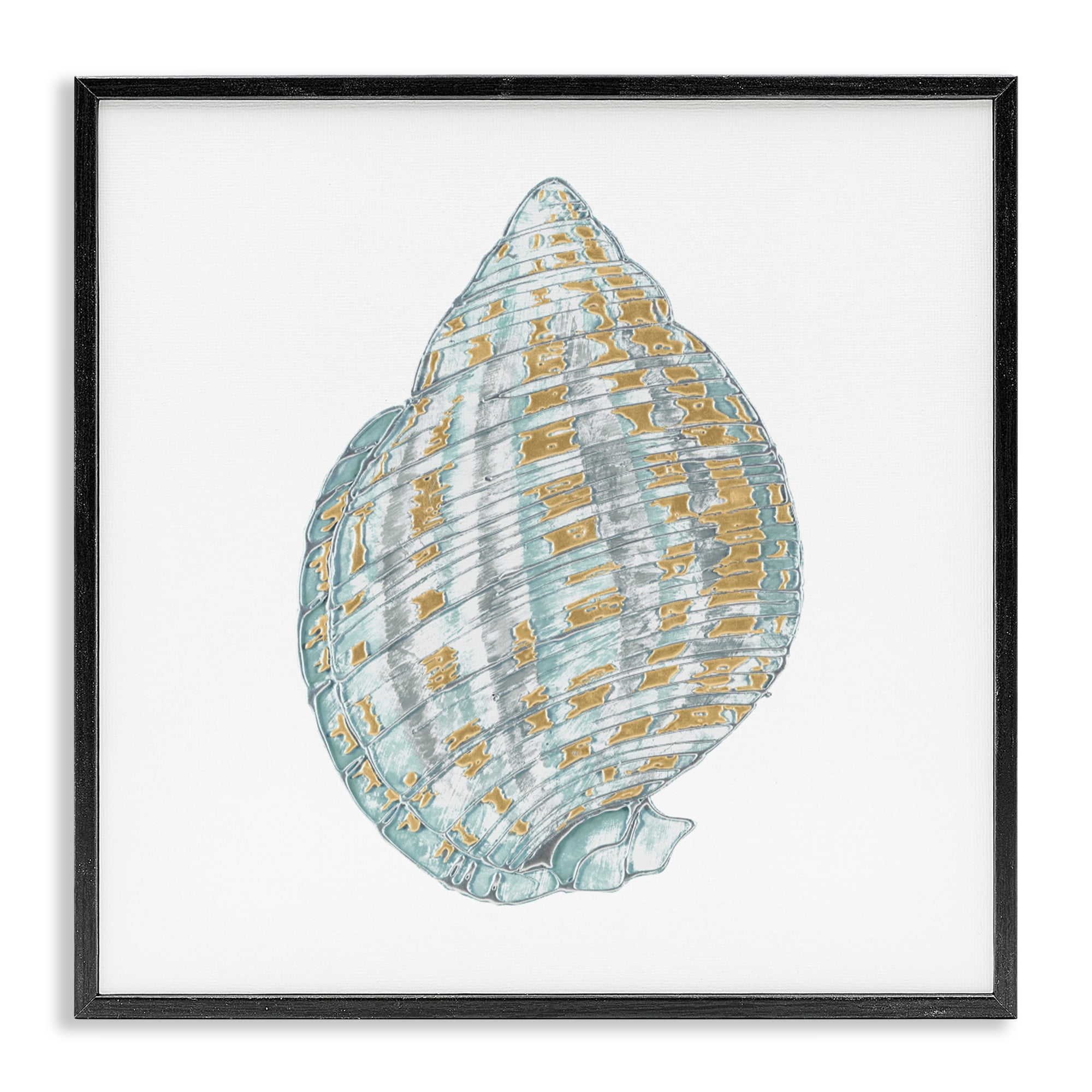 Stupell Industries Regal Shells Spiral Black Framed Giclee Art, design by Lorenzo Collective