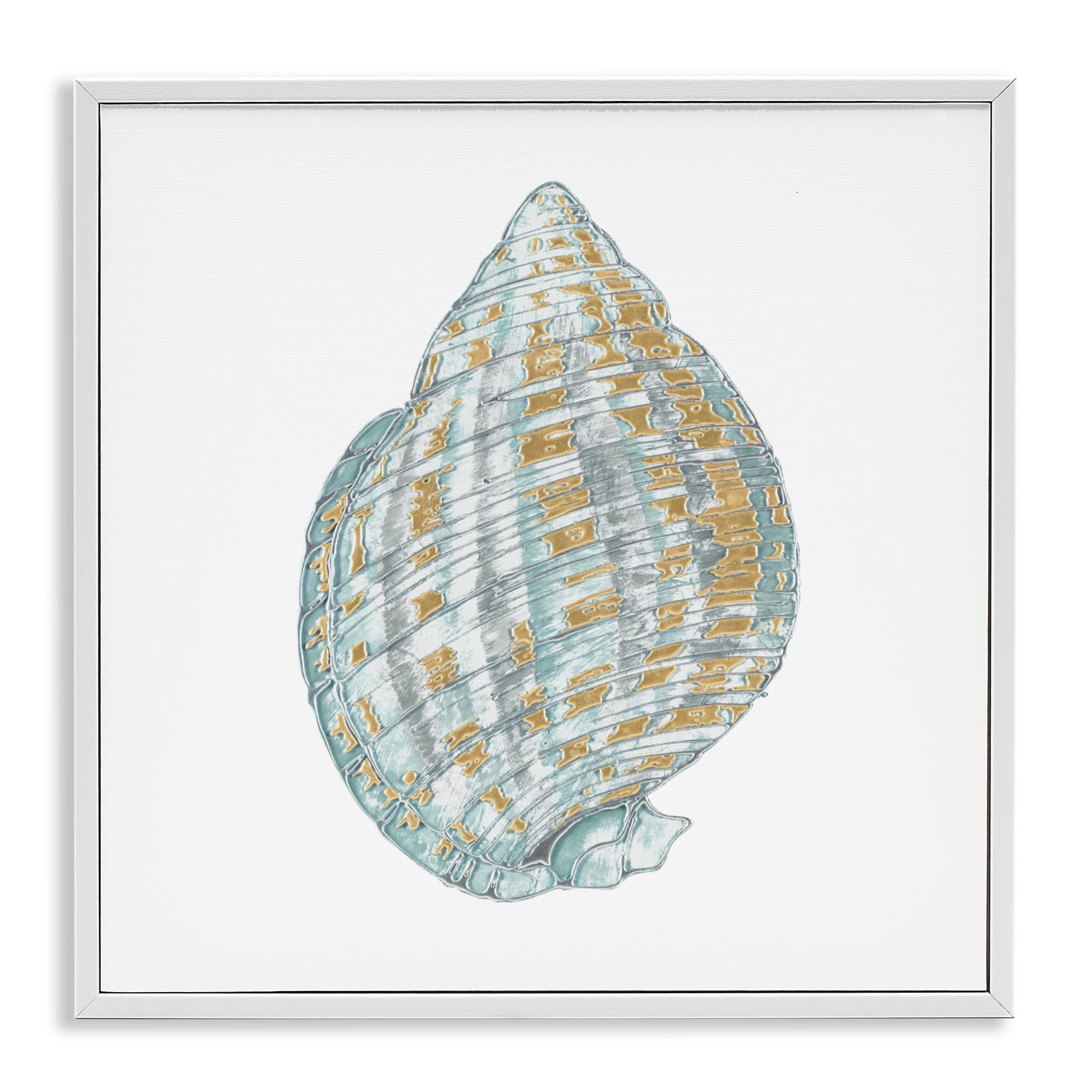 Stupell Industries Regal Shells Spiral White Framed Giclee Art, design by Lorenzo Collective