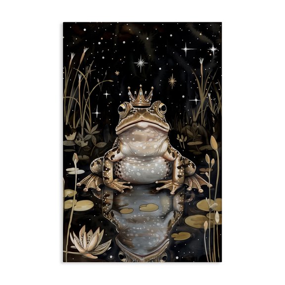 Stupell Industries Regal Toad at Night Animals & Insects Painting Gallery Wrapped Canvas Art Print Wall Art, 16 x 24