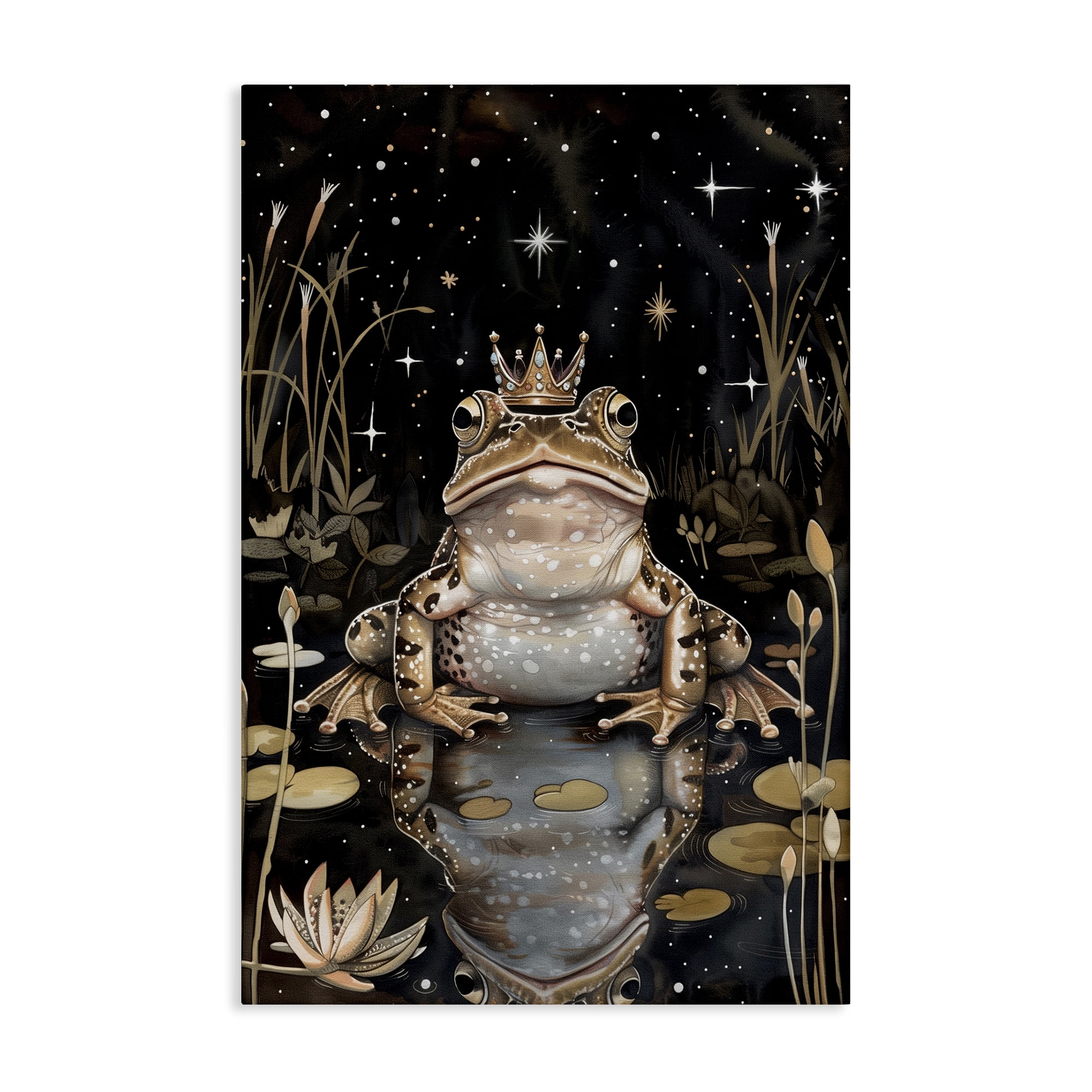 Stupell Industries Regal Toad at Night Animals & Insects Painting Gallery Wrapped Canvas Art Print Wall Art, 20 x 30