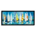 thumbnail image 1 of Stupell Industries Regatta Sailboat Fleet Transportation Painting Black Framed Art Print Wall Art, 24 x 10, 1 of 8