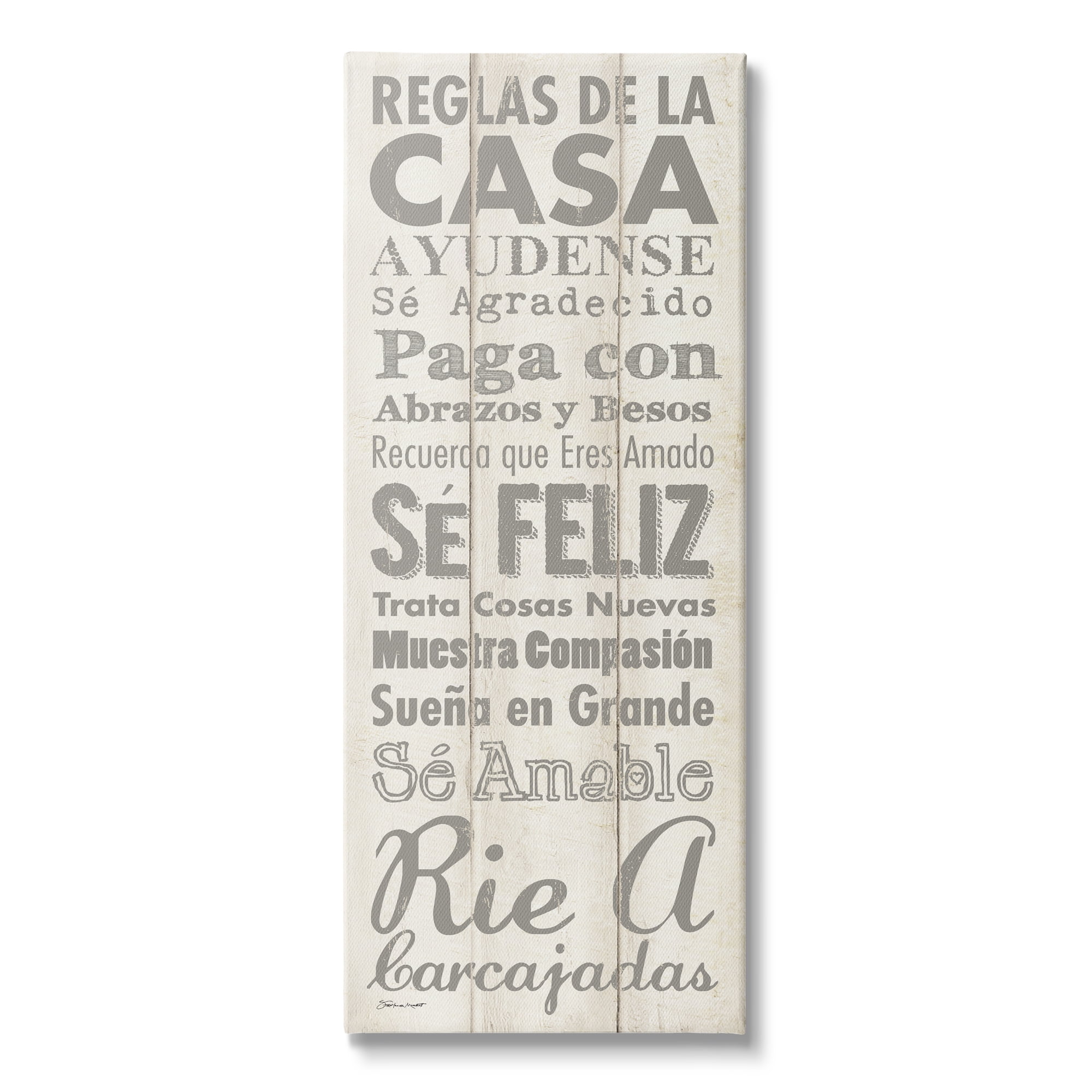 Stupell Industries Reglas De La Casa Regulaciones Frase Motivacional, 13 x 30, Design by Stephanie Workman Marrott