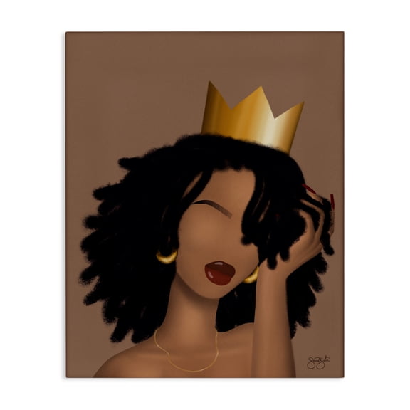 Stupell Industries Reina with Crown Portrait Canvas Wall Art design by Sierra Siler, 20 x 16