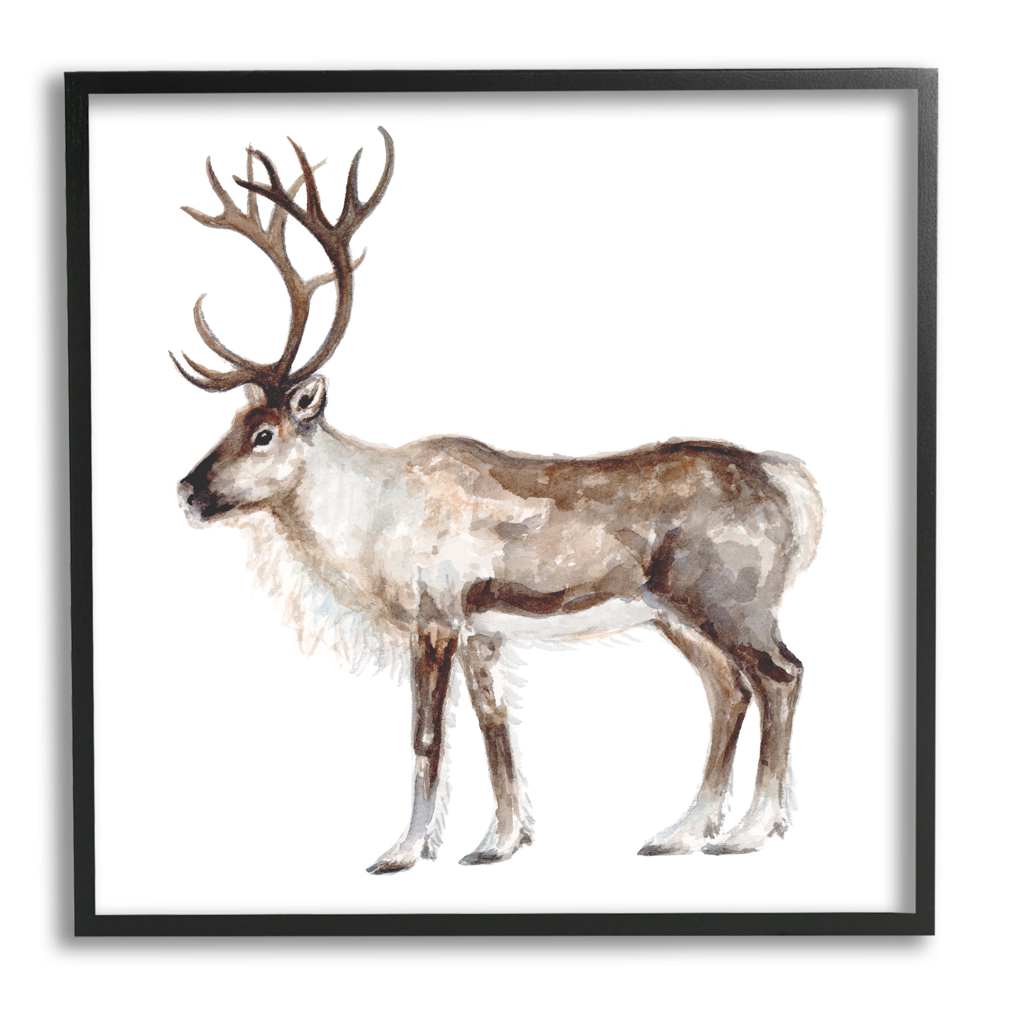 Stupell Industries Reindeer Wild Animal Children's Nursery Watercolor Painting, 12 x 12,Design by Fox Hollow Studios