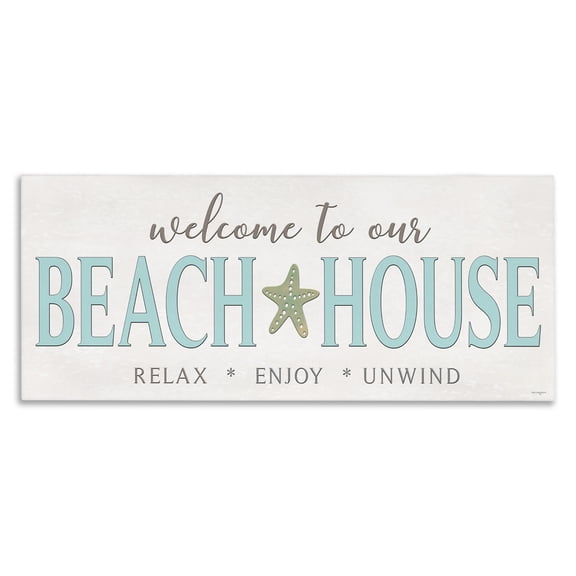 Stupell Industries Relax Enjoy Unwind Beach House Canvas Wall Art, design by Seven Trees Design