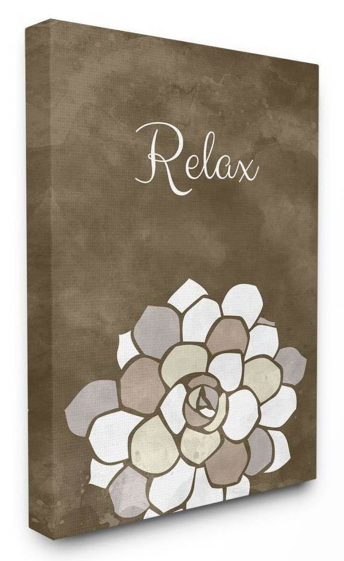 Stupell Industries Relax Mosaic Flower Brown Bathroom Design Canvas Wall Art by Ziwei Li