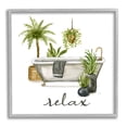 thumbnail image 1 of Stupell Industries Relax Tub Plants Arrangement Graphic Art Gray Framed Art Print Wall Art, Design by Nan, 1 of 7