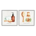thumbnail image 1 of Stupell Industries Relax Unwind Bathroom Spa Graphic Art Gray Framed Art Print Wall Art, Set of 2, Design by ND Art, 1 of 7