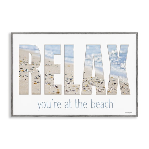 Stupell Industries Relax You're At The Beach Gray Framed Giclee Art, design by Seven Trees Design
