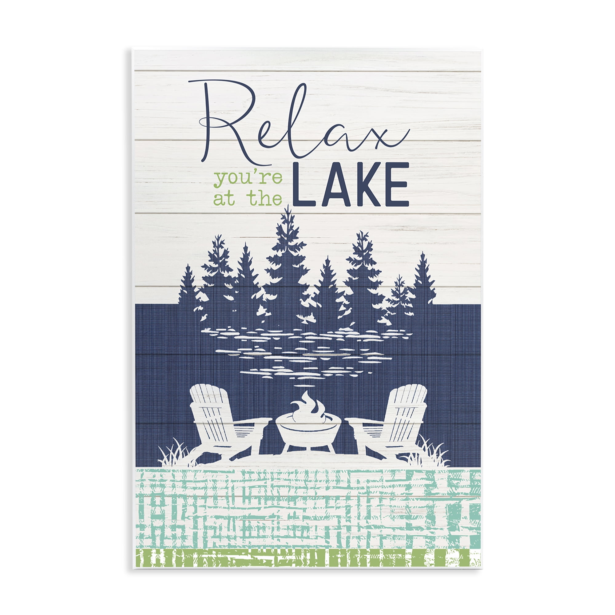 Stupell Industries Relax at Lake Rustic View Nautical & Beach Painting Unframed Art Print Wall Art, 13 x 19