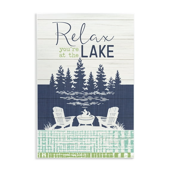 Stupell Industries Relax at Lake Rustic View Nautical & Beach Painting Unframed Art Print Wall Art, 13 x 19
