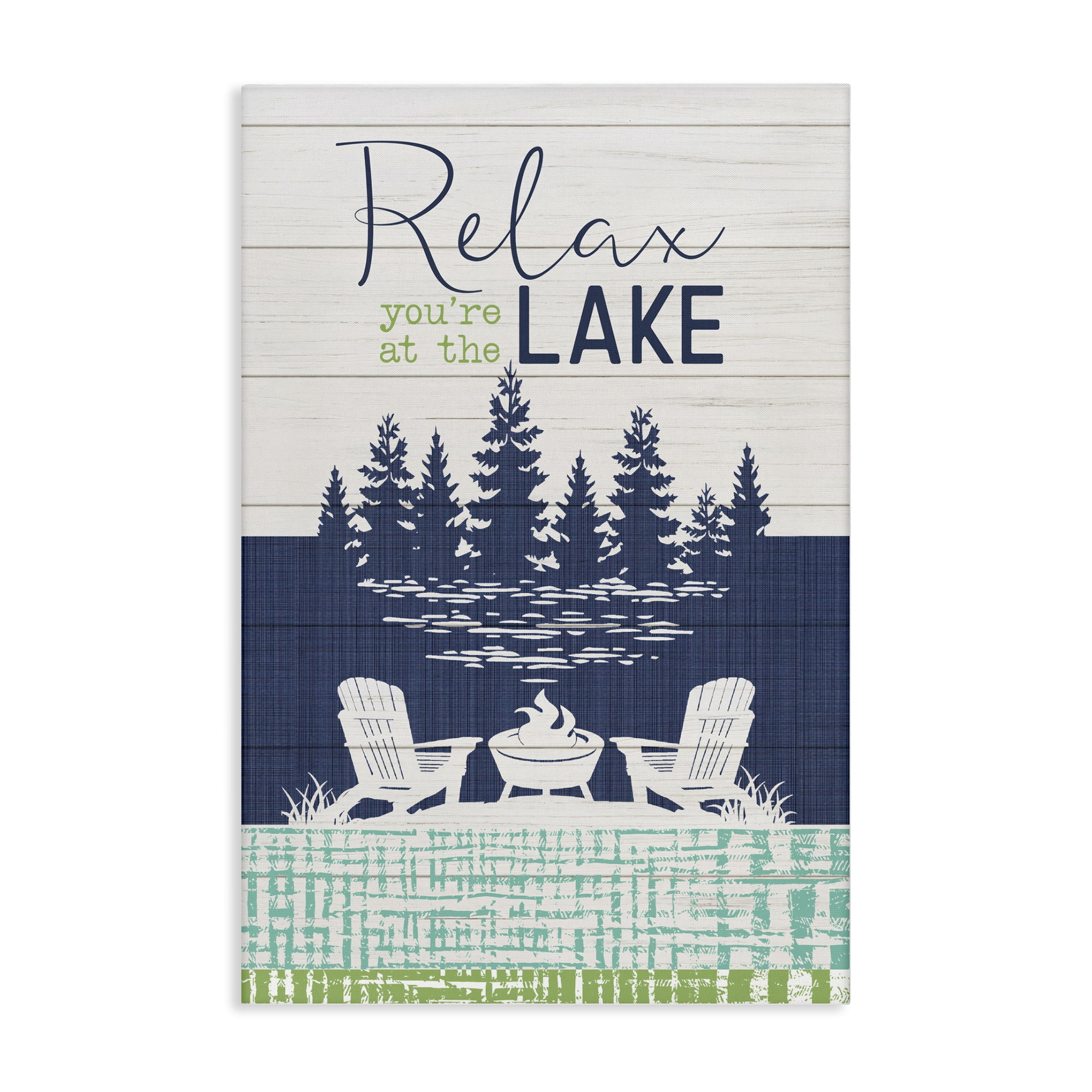 Stupell Industries Relax at Lake Rustic View Nautical & Beach Painting Wrapped Canvas Art Print Wall Art, 16 x 24