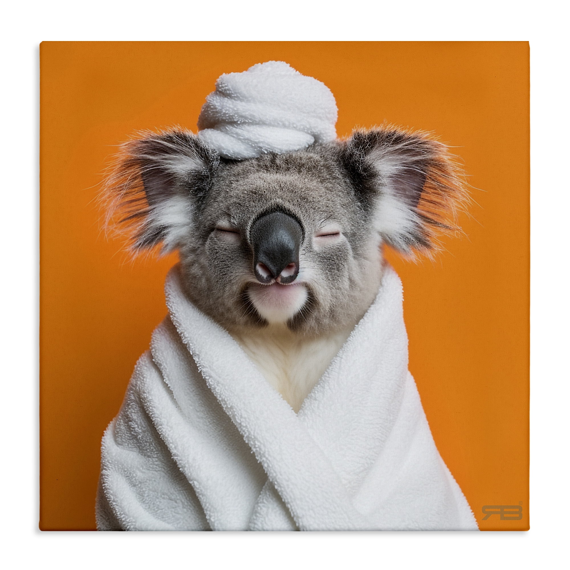Stupell Industries Relaxed Bathtime Koala Bath & Laundry Painting Wrapped Canvas Art Print Wall Art, 30 x 30