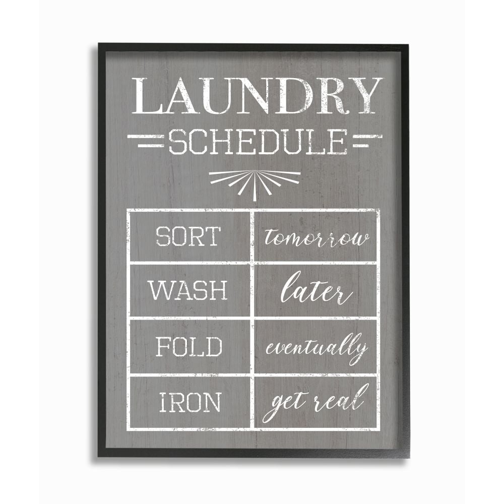 Stupell Industries Relaxed Laundry Room Schedule Family Home Designed by Daphne Polselli
