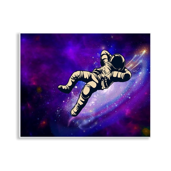 Stupell Industries Relaxing Astronaut in Space Outer Space Painting Unframed Art Print Wall Art, 14 x 11