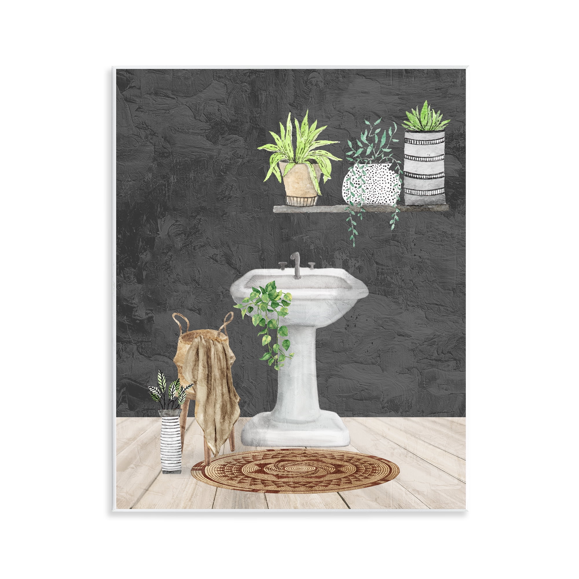 Stupell Industries Relaxing Bathroom Scene Bath & Laundry Painting Unframed Art Print Wall Art, 11 x 14