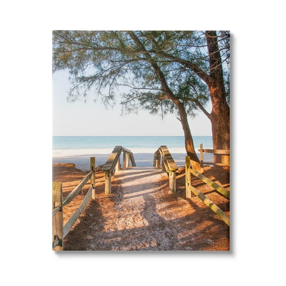 Stupell Industries Relaxing Beach Walkway Coastal Path Photograph Gallery Wrapped Canvas Print Wall Art, Design by Mary Lou Photography