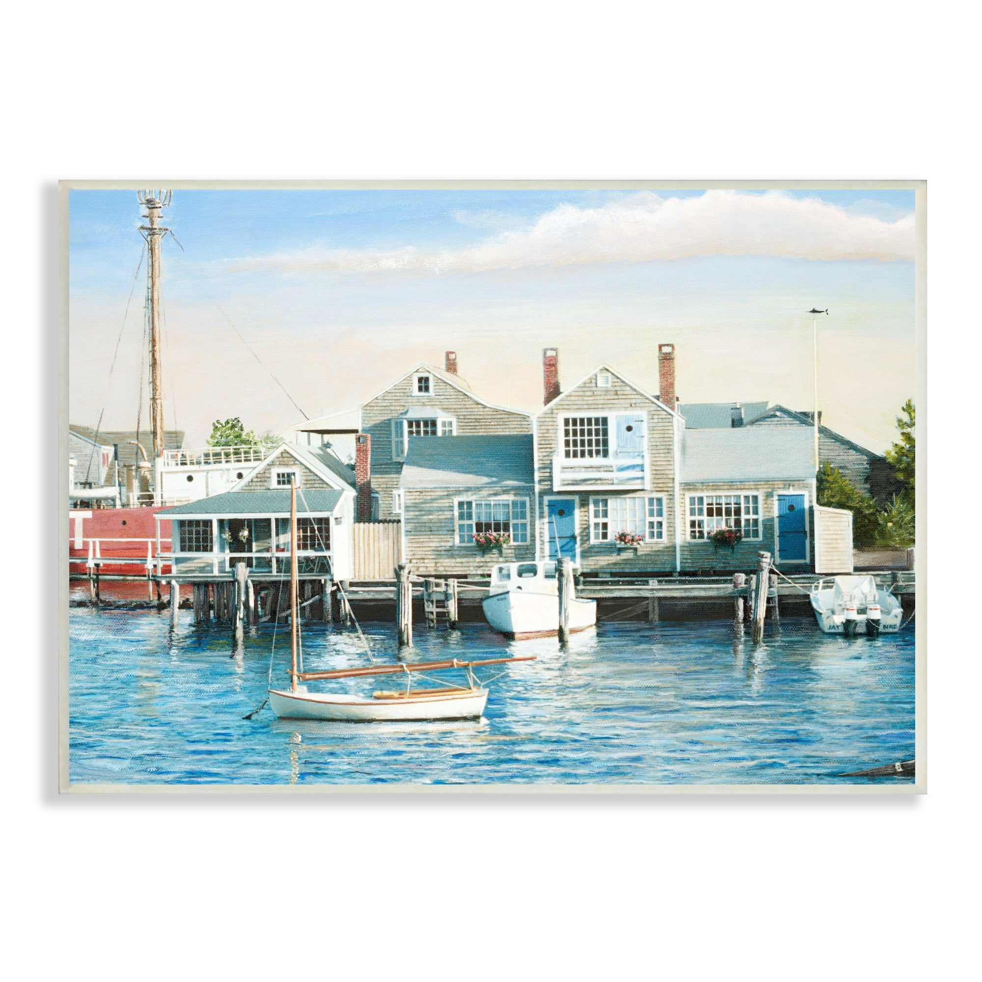 Stupell Industries Relaxing Boats Floating Harbor Marina Ocean Town Photograph Unframed Art Print Wall Art, Design by Tom Mielko
