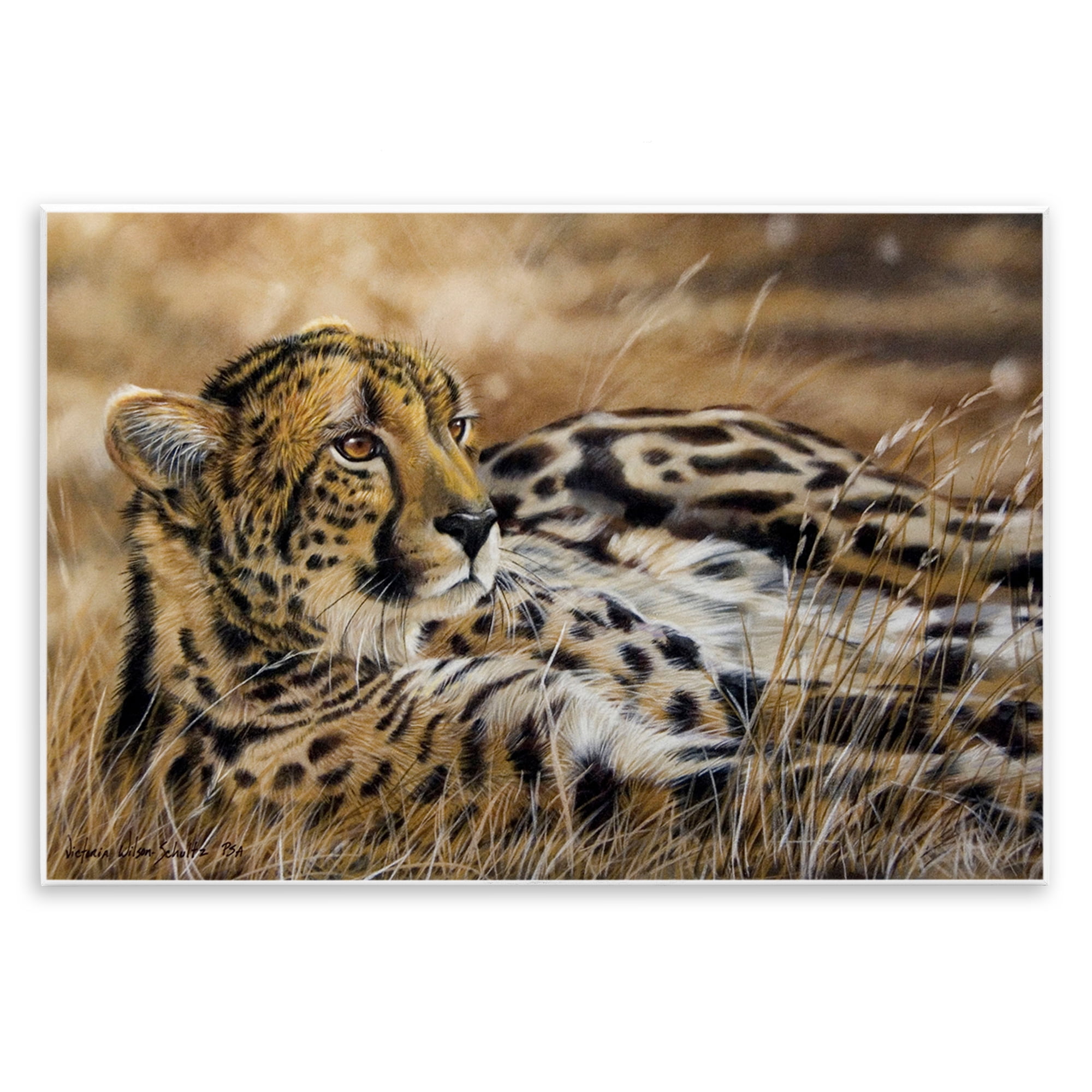 Stupell Industries Relaxing Leopard Scenery Animals & Insects Painting Unframed Art Print Wall Art, 19 x 13