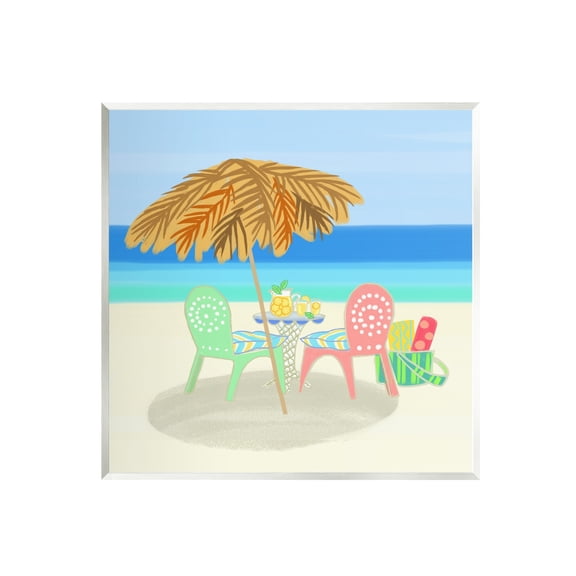 Stupell Industries Relaxing Summer Beach Scene Coastal Vacation Shoreline Graphic Art Unframed Art Print Wall Art, Design by unknown