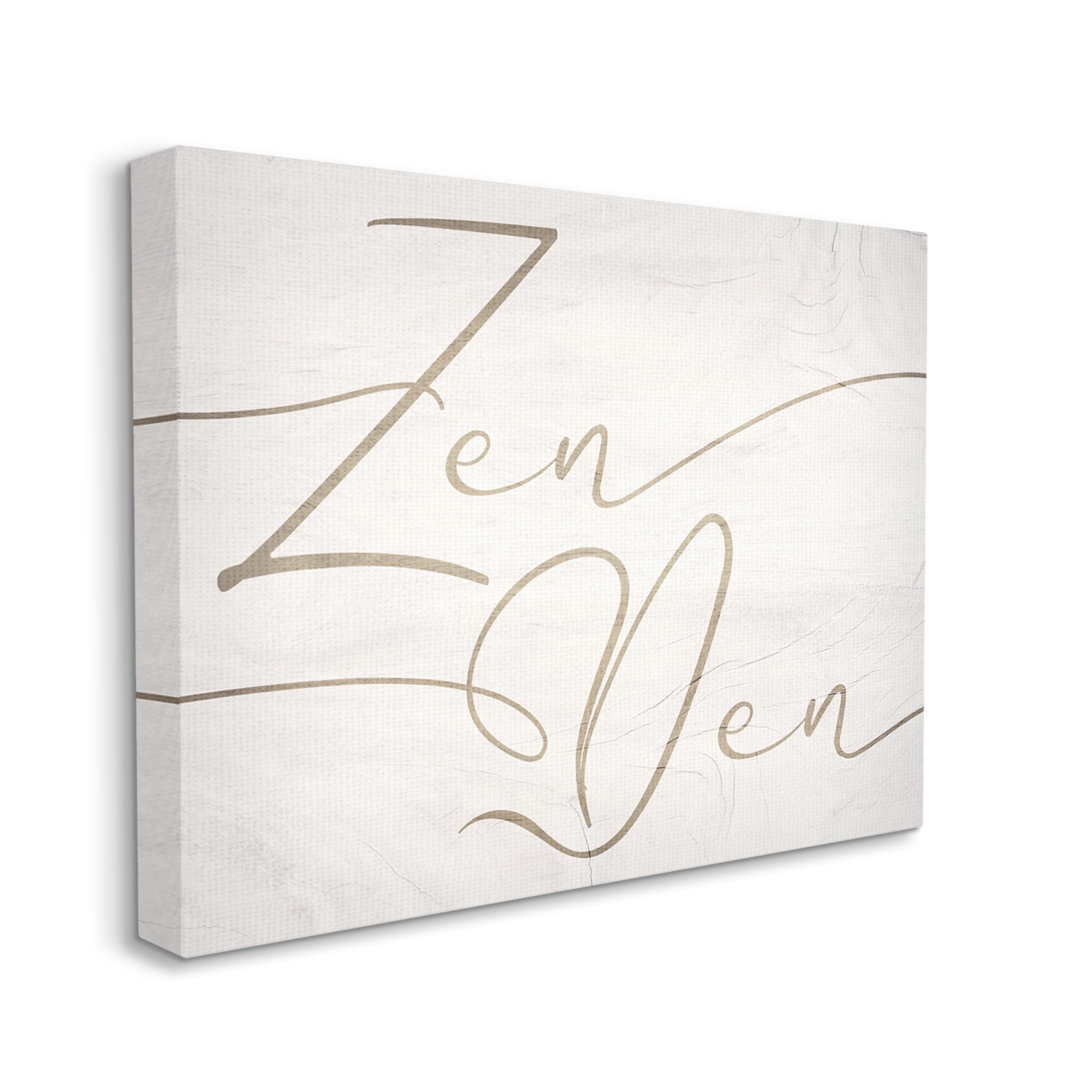 Stupell Industries Relaxing Zen Den Sign Minimal Charming Typography Typography Painting Gallery Wrapped Canvas Print Wall Art, 24 x 30