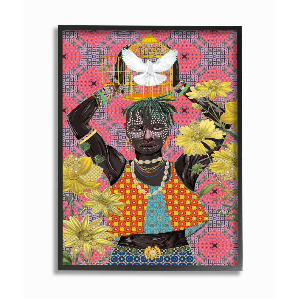 Stupell Industries Releasing Doves by Strong Male Figure Over Pattern Designed by Sangita Bachelet
