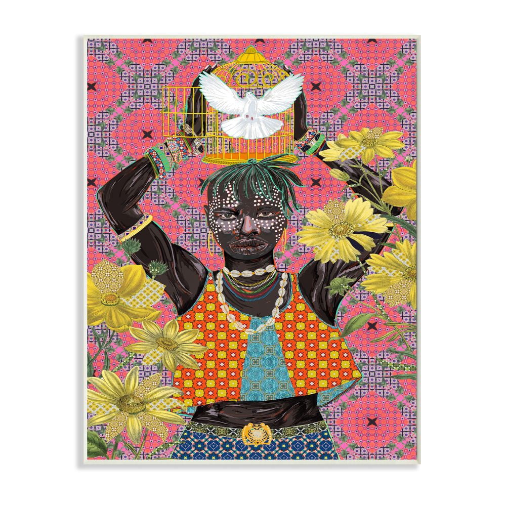 Stupell Industries Releasing Doves by Strong Male Figure Over Pattern Designed by Sangita Bachelet