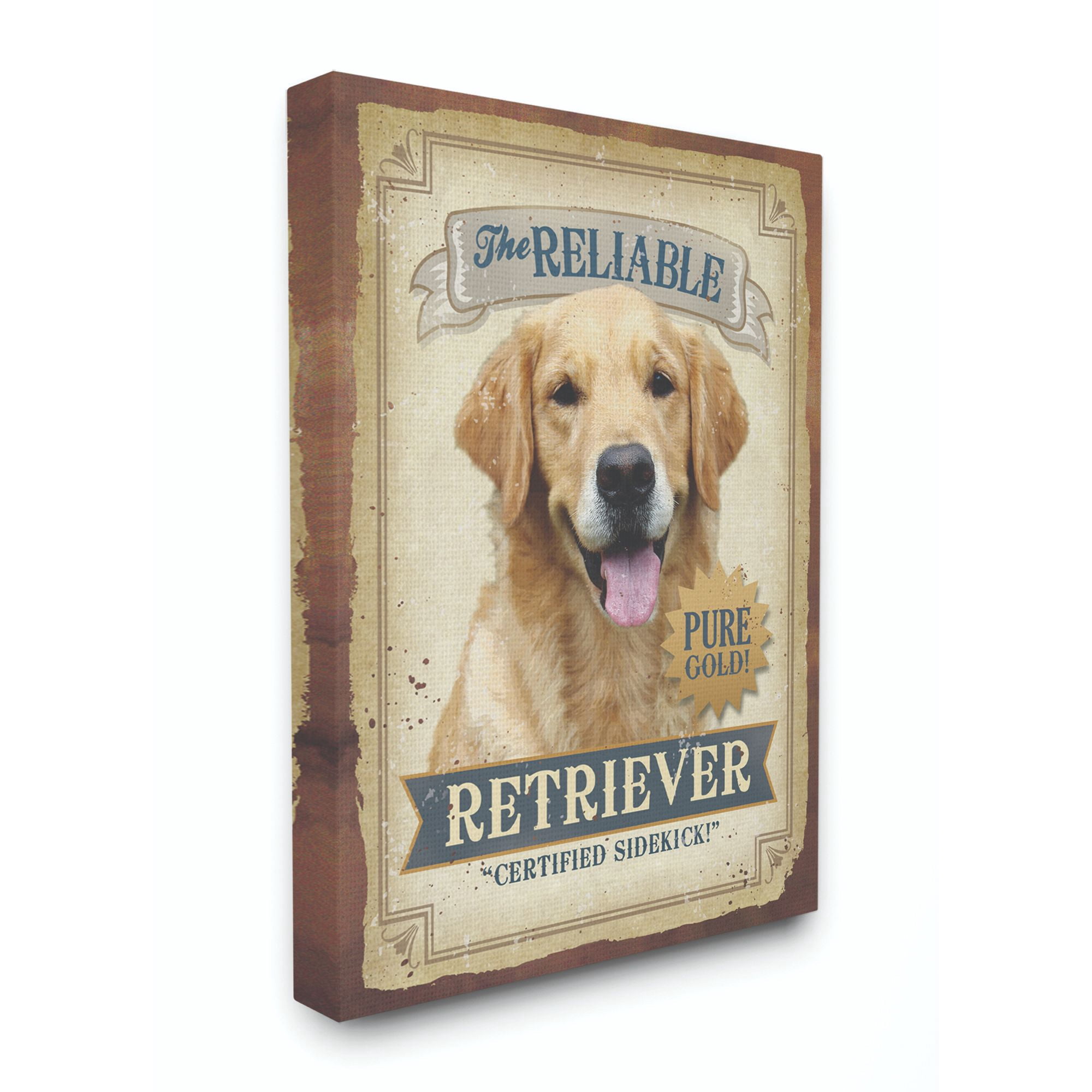 Stupell Industries Reliable Retriever Pet Dog Vintage Poster Design Canvas Wall Art by Retrorocket Studio
