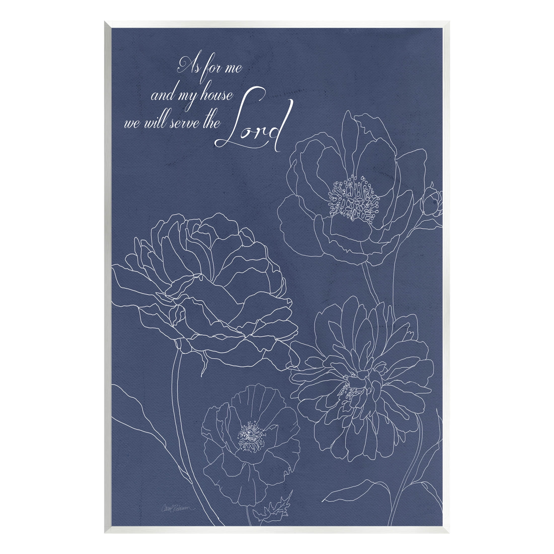 Stupell Industries Religious Floral Outline Phrase Graphic Art Unframed Art Print Wall Art, Design by Carol Robinson