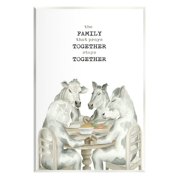 Stupell Industries Religious Praying Cows Animals & Insects Painting Unframed Art Print Wall Art, 10 x 15