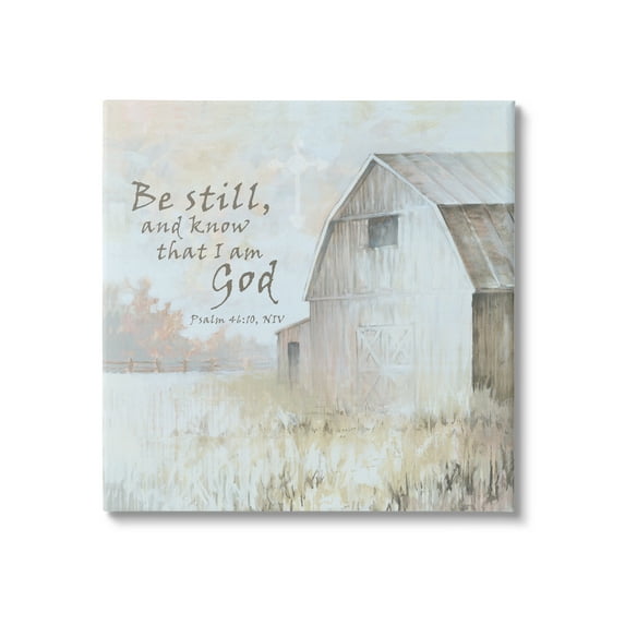Stupell Industries Religious Psalm Verse Rural Country Barn Farmland Graphic Art Gallery Wrapped Canvas Print Wall Art, Design by White Ladder
