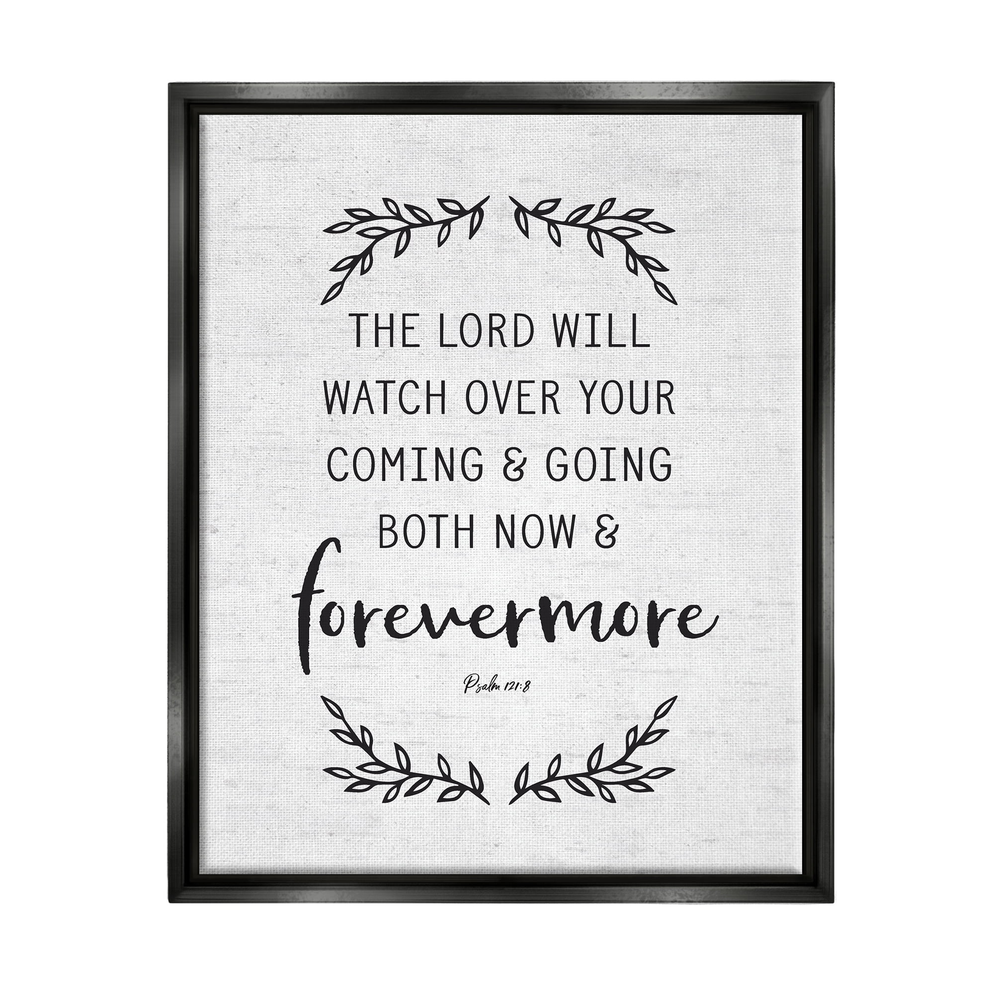 Stupell Industries Religious Scripture Prayer Comforting Typography Sign Graphic Art Jet Black Floating Framed Canvas Print Wall Art, Design by Lettered and Lined