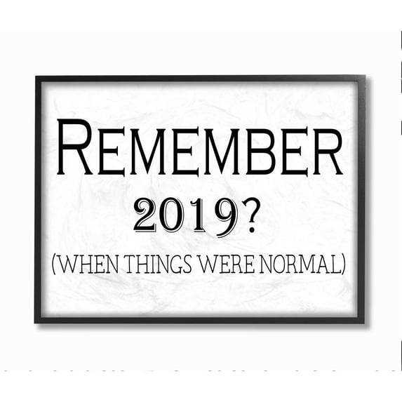Stupell Industries Remember 2019 Text Quote Post Virus Humor Framed Wall Art Design by Gail Green Licensing and Design Limited