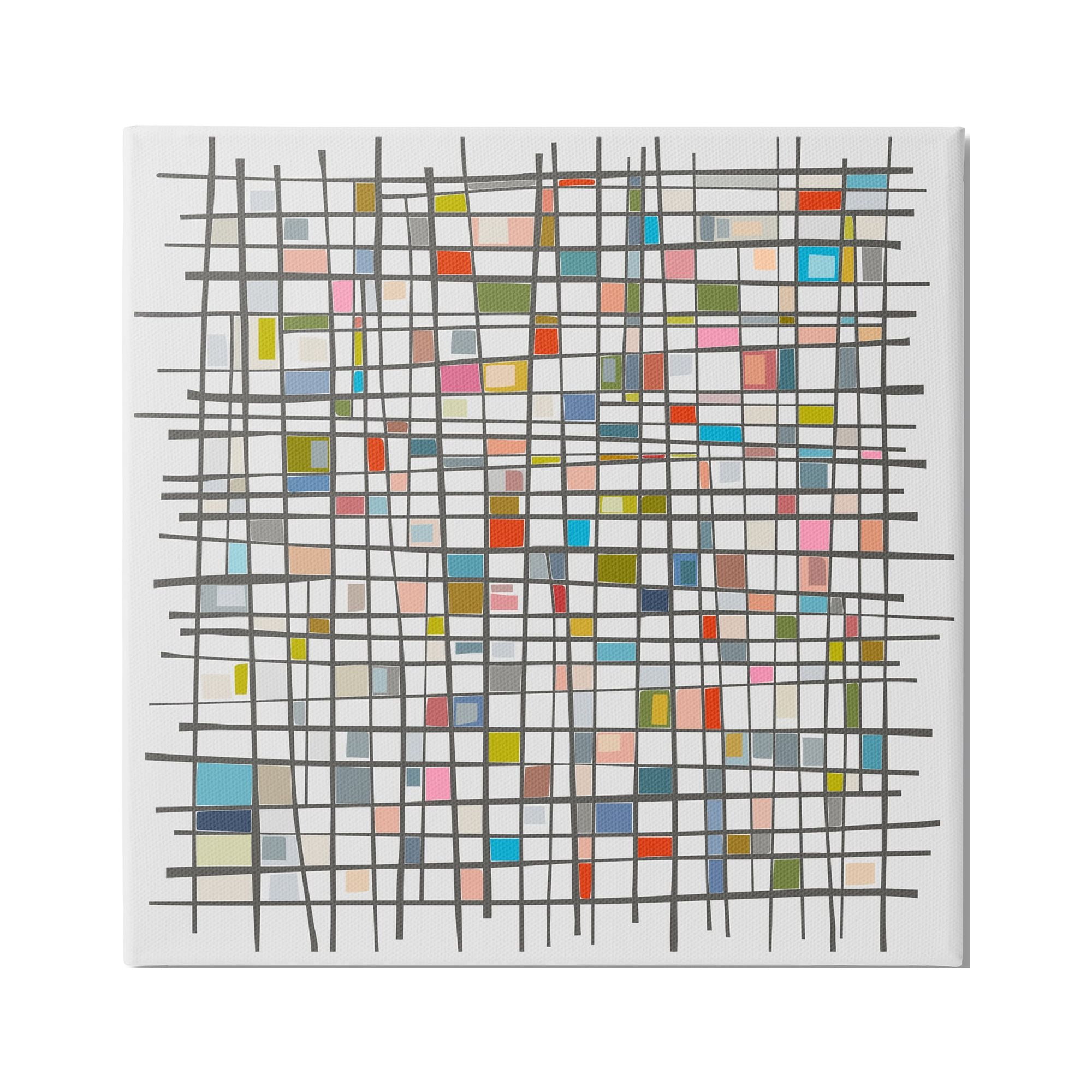 Stupell Industries Remembering Mondrian Abstraction Abstract Painting Gallery Wrapped Canvas Print Wall Art, 36 x 36