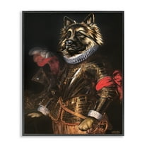 Stupell Industries Renaissance Dog Portrait History & Language Painting Black Framed Art Print Wall Art, 11 x 14