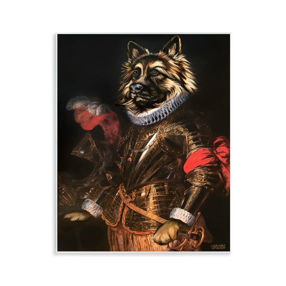 Stupell Industries Renaissance Dog Portrait History & Language Painting Unframed Art Print Wall Art, 11 x 14