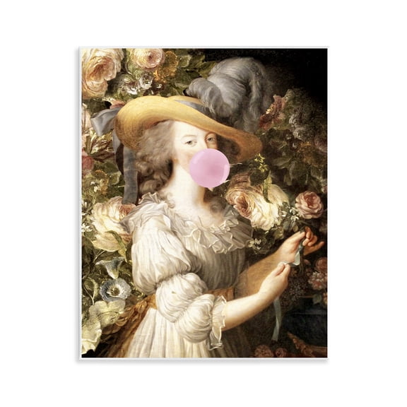 Stupell Industries Renaissance Lady & Gum People Painting Unframed Art Print Wall Art, 11 x 14