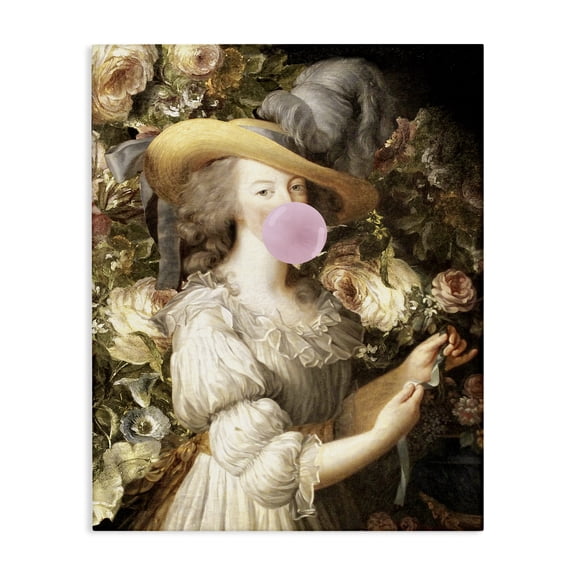 Stupell Industries Renaissance Lady & Gum People Painting Wrapped Canvas Art Print Wall Art, 30 x 40