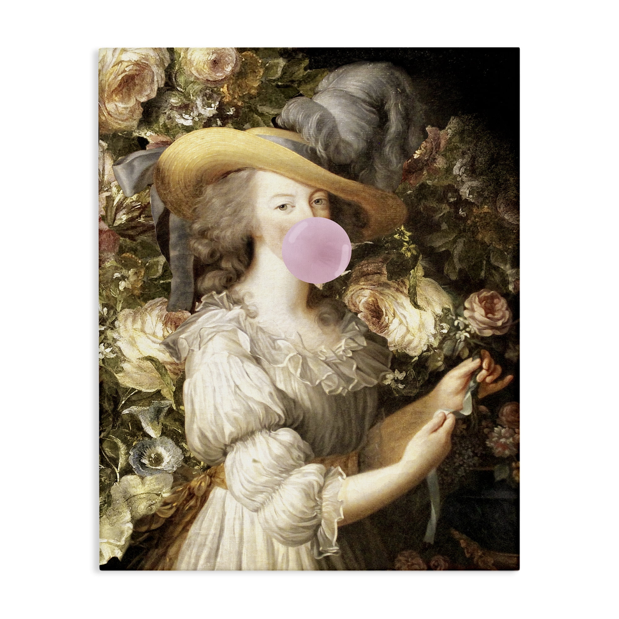 Stupell Industries Renaissance Lady & Gum People Painting Wrapped Canvas Art Print Wall Art, 36 x 48