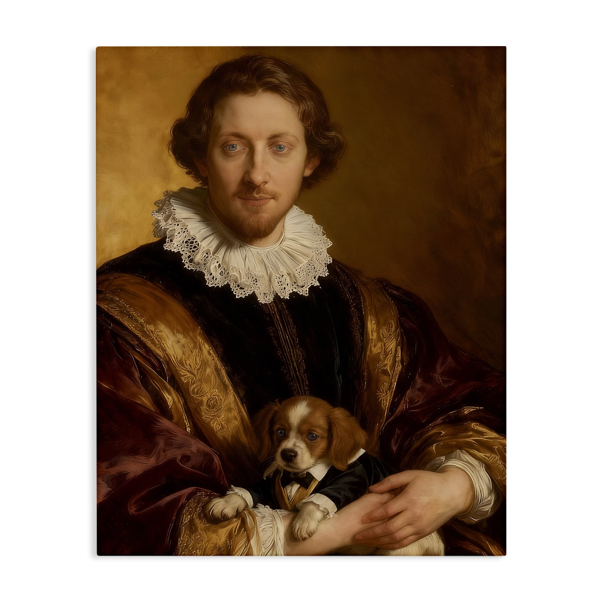 Stupell Industries Renaissance Noble with Loyal Companion Canvas Wall Art, design by CAD Designs