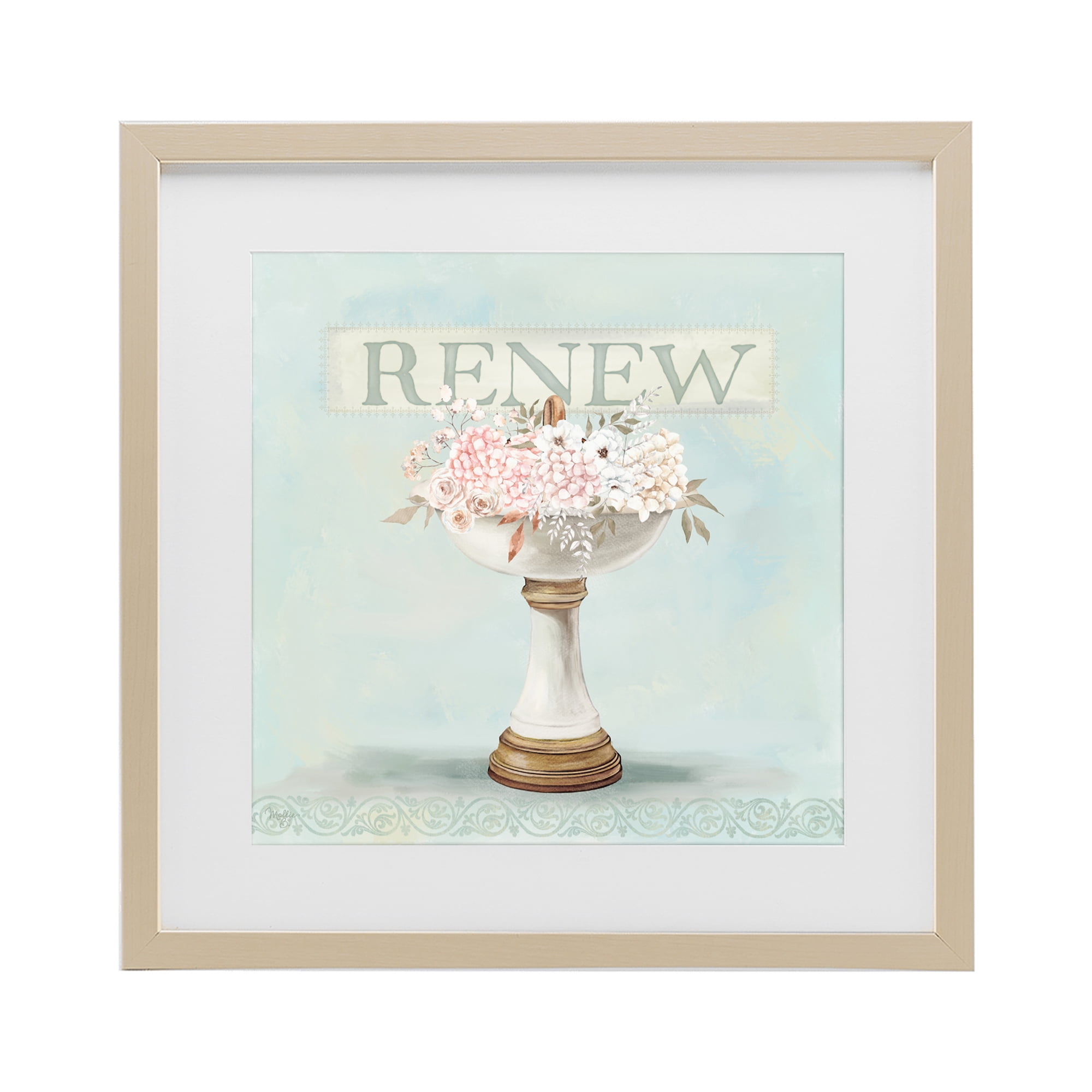 Stupell Industries Renew Floral Sink Birch Framed Print Under Glass, design by Mollie B.