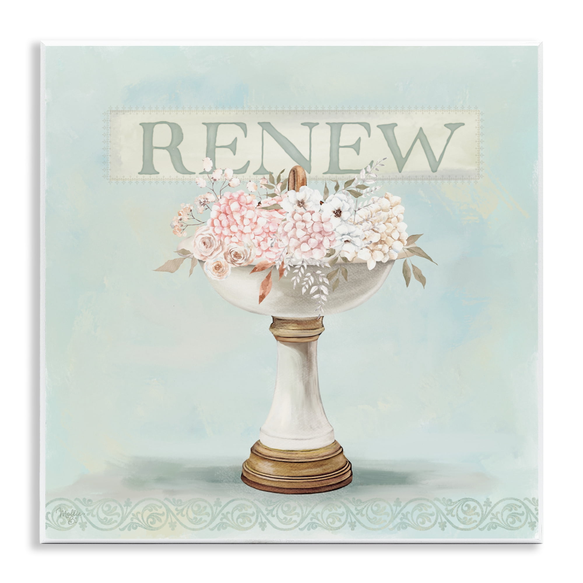 Stupell Industries Renew Floral Sink Wall Plaque Art, design by Mollie B.