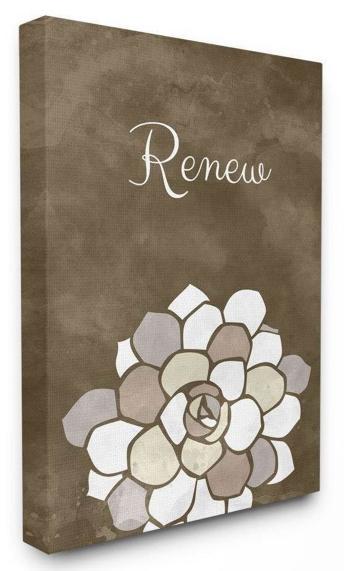 Stupell Industries Renew Mosaic Flower Brown Bathroom Design Canvas Wall Art by Ziwei Li