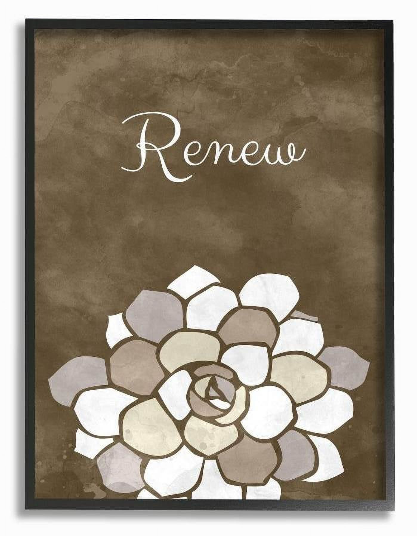 Stupell Industries Renew Mosaic Flower Brown Bathroom Design Framed Wall Art by Ziwei Li