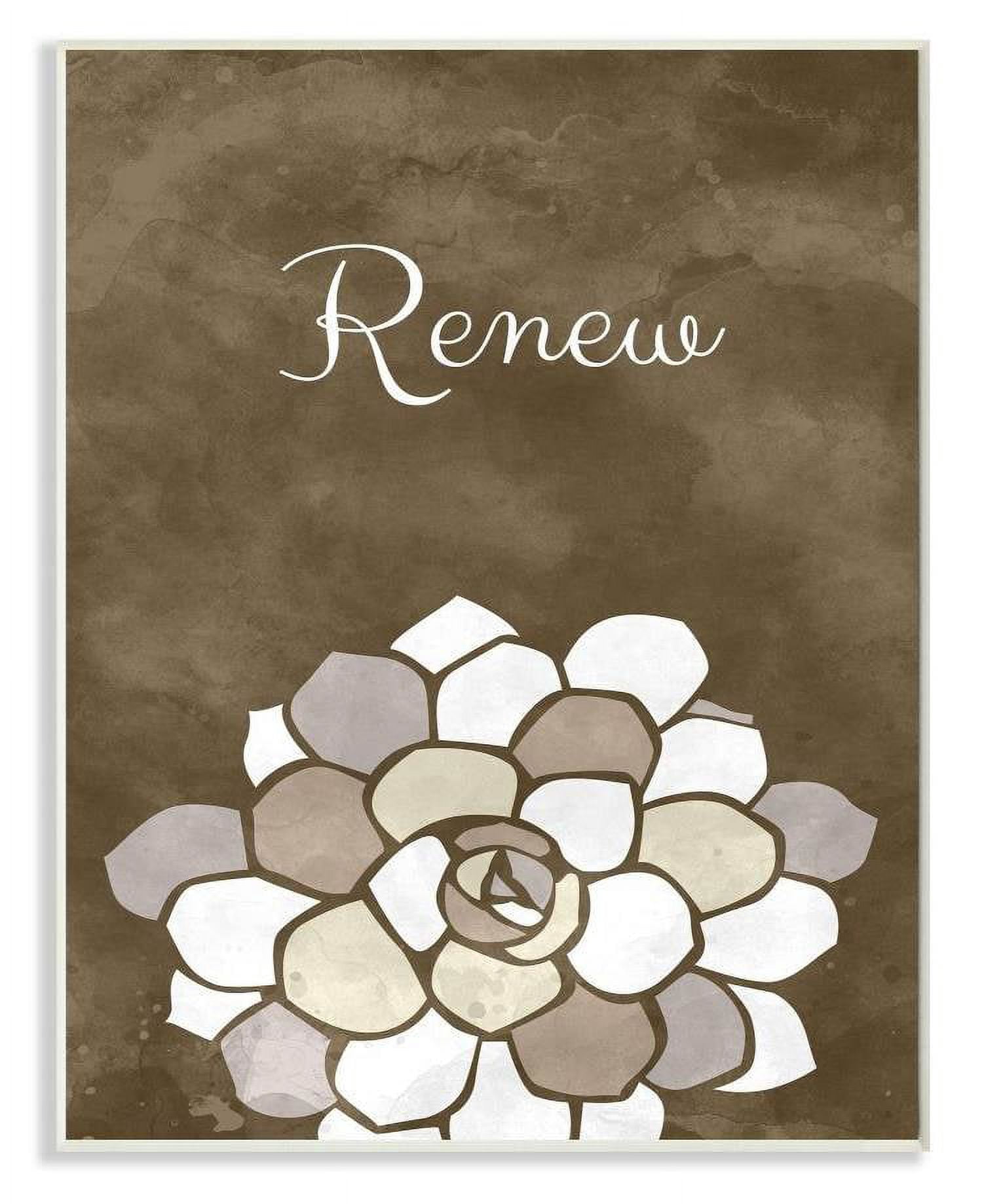 Stupell Industries Renew Mosaic Flower Brown Bathroom Design Wall Plaque by Ziwei Li