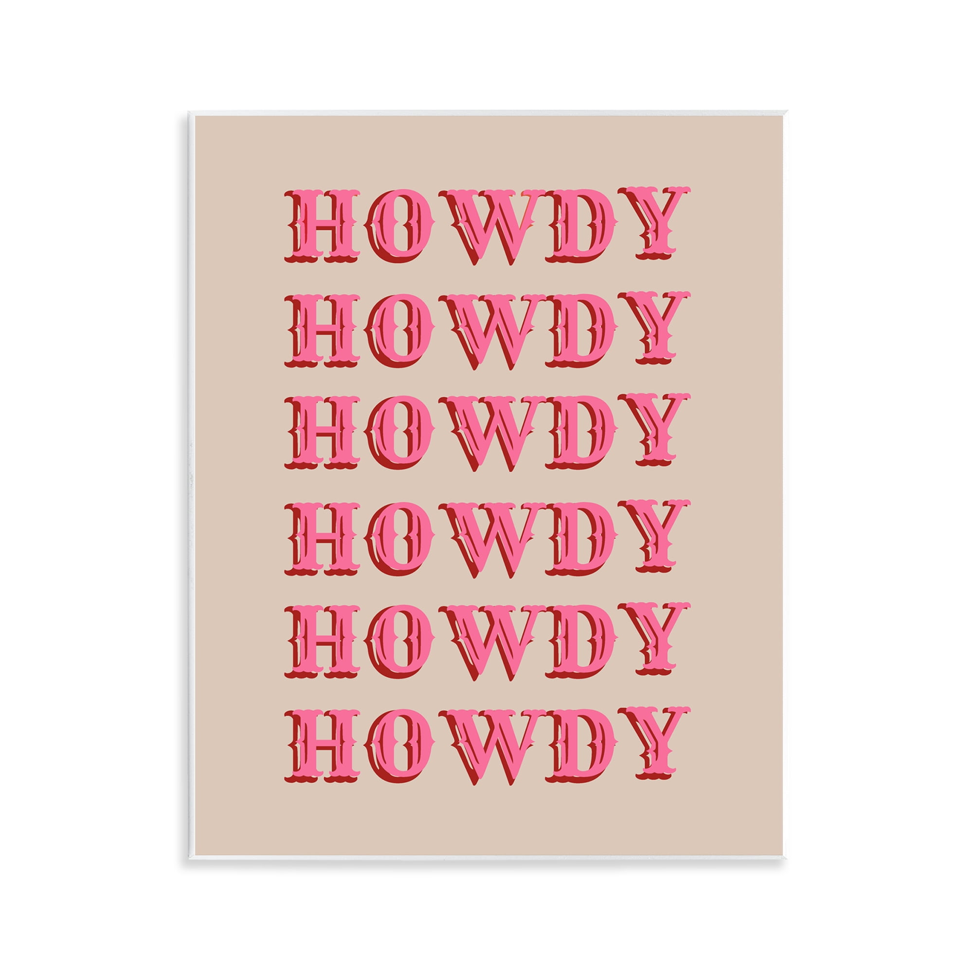 Stupell Industries Repeating Western Howdy Text & Numbers Painting Unframed Art Print Wall Art, 11 x 14