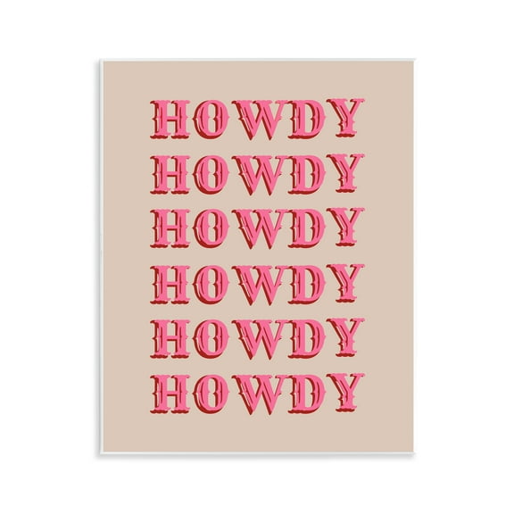 Stupell Industries Repeating Western Howdy Text & Numbers Painting Unframed Art Print Wall Art, 11 x 14