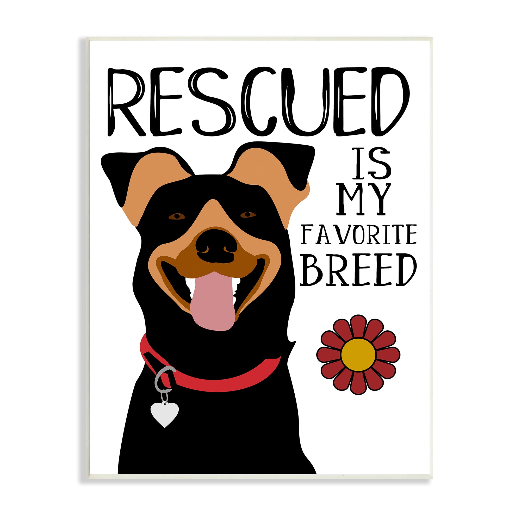 Stupell Industries Rescued is My Favorite Breed Doberman Pet Dog, 13 x 19, Designed by Ginger Oliphant